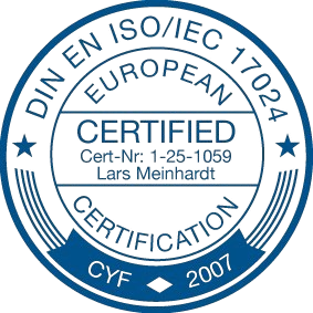 DIN EN ISO/IEC 17024 Siegel – Cert-Nr. 1-25-1059